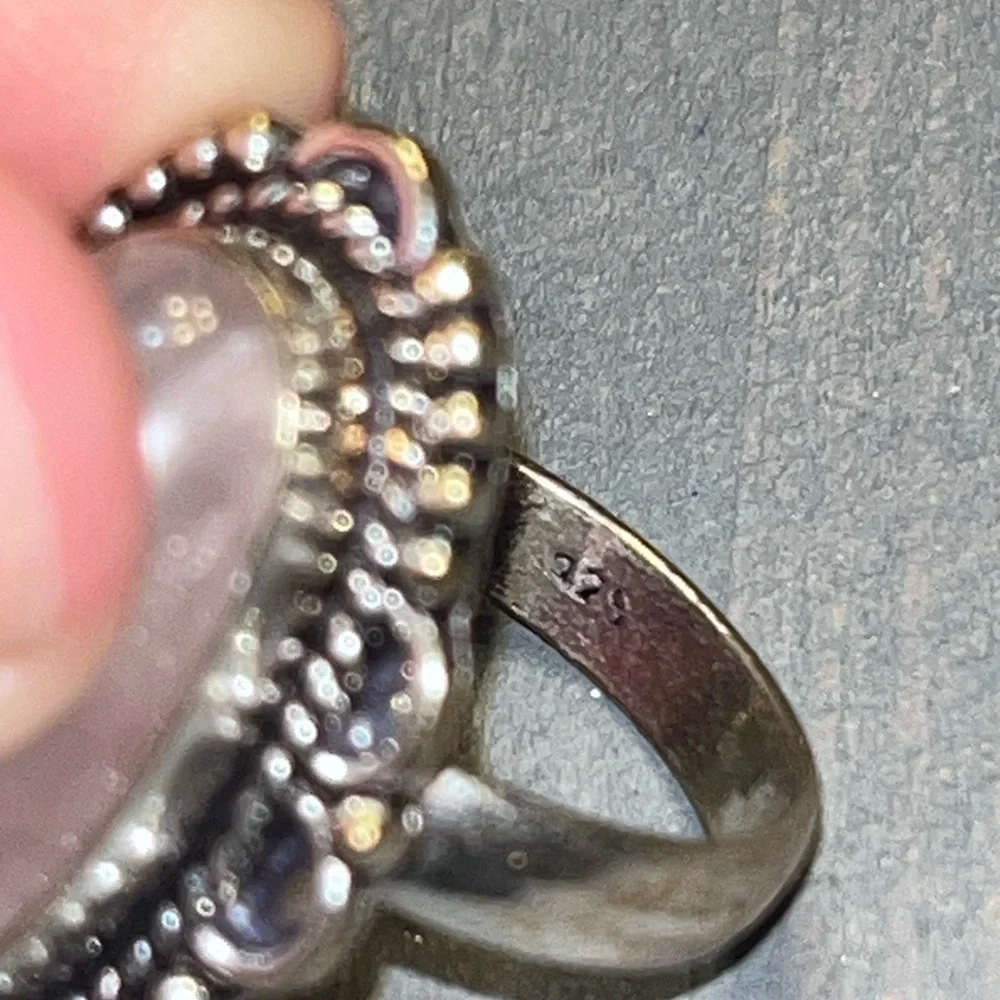 925 Sterling Silver Clear Quartz Ring - Picture 4 of 4